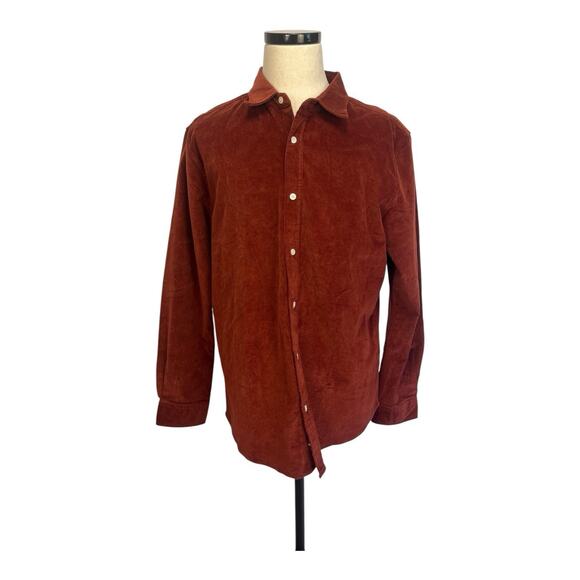NWOT Julian & Mark Brown Corduroy Button Down Shirt Men's Size Extra Large - Picture 1 of 7